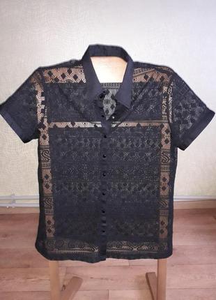 Прозрачная кружевная блузка. летняя блузка.1 фото