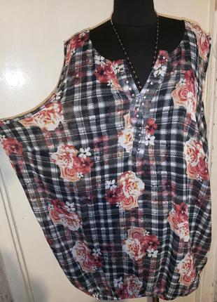 Гарна,жіночна блузка з маєчкою та декором,2 в 1,великого розміру,msmode,турція1 фото