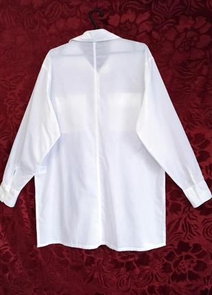 Белая длинная свободная рубашка белоснежная платье рубашка5 фото