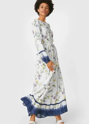 Платье c&a цветочный принт ( 38/m)1 фото