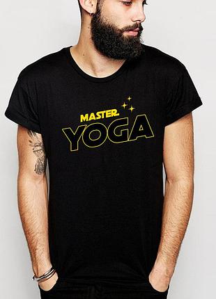 Футболка з принтом для занять йогою "master yoga. майстер йоги. yoga. йога" push it