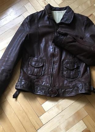 Куртка шкіра вінтаж авіатор а-3 коричнева від mustang пог 51 см