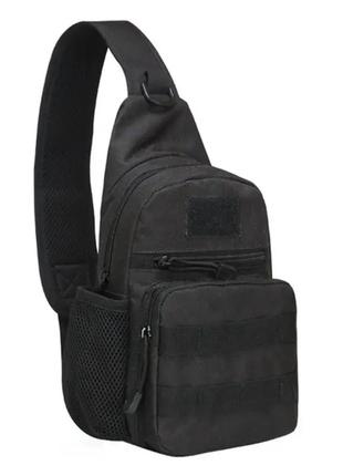 Тактичний військовий рюкзак із кріпленням molle, штурмовий компактний чорний  рюкзак на плече