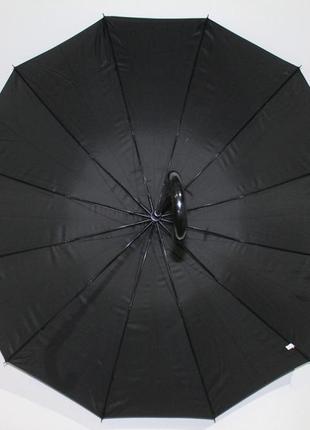 Зонт антишторм тростина чорний 12 спиць3 фото