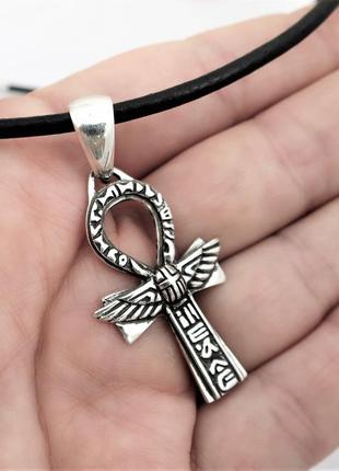Aнх коптский крест кулон серебро3 фото