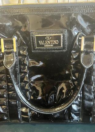 Женская сумка valentino натуральная лаковая кожа8 фото