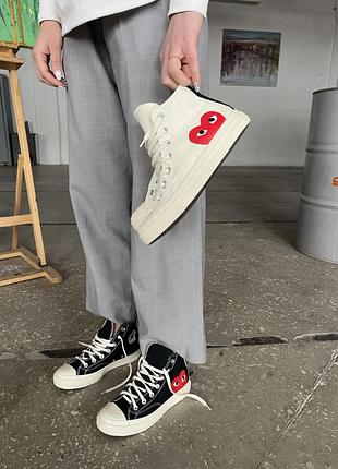 Converse x comme des garçons play milk/white 6