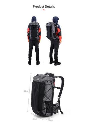 Рюкзак naturehike rock 60l nh19bp095 black4 фото