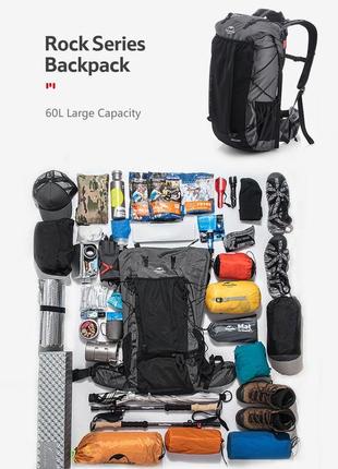 Рюкзак naturehike rock 60l nh19bp095 black9 фото