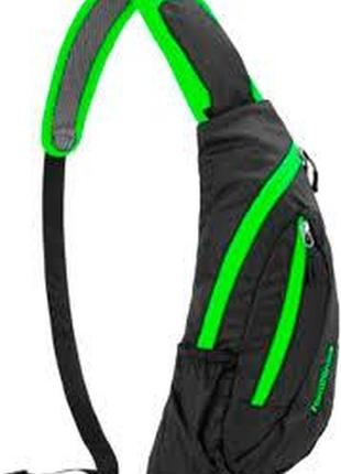 Рюкзак-сумка naturehike chest bag 6 л nh23x008-k black/green1 фото