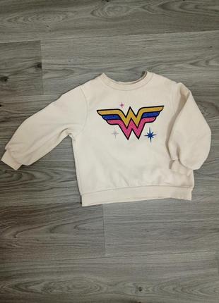 Мягкая толстовка с набивным рисунком чудо женщины h&m