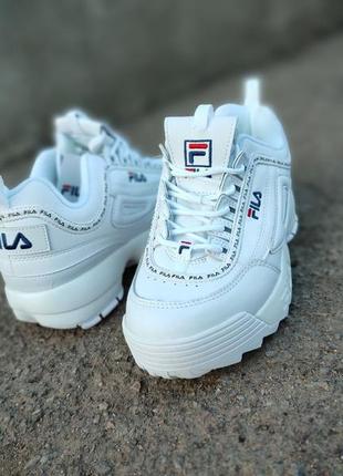 Белые кроссовки кеды кожаные фила fila4 фото