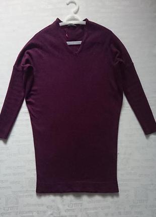 Классная туника-платье «летучая мышь» esprit /теплый удлиненный свитер10 фото