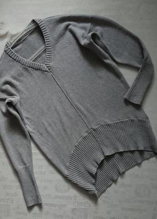Стильный свитер / пуловер с удлиненной спинкой / хлопковая кофта оверсайз1 фото