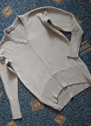 Стильный свитер / пуловер с удлиненной спинкой / хлопковая кофта оверсайз7 фото