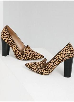 Леопардові шкіряні жіночі туфлі 36, 36,5 mango оригінал