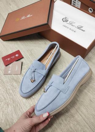 Лорo пианa loro piana лоферы лоуферы мокасинb туфли балетки голубі