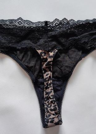 Леопардові стрінги жіночі трусики прозора сіточка мереживо кружевні труси сексі еротик3 фото