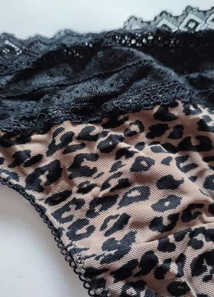 Леопардові стрінги жіночі трусики прозора сіточка мереживо кружевні труси сексі еротик8 фото