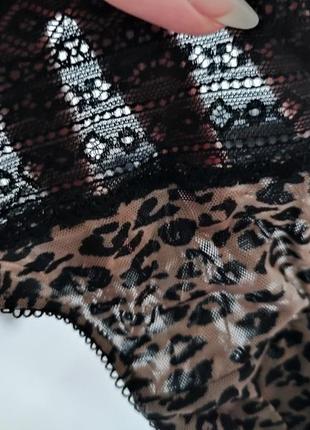 Леопардові стрінги жіночі трусики прозора сіточка мереживо кружевні труси сексі еротик7 фото