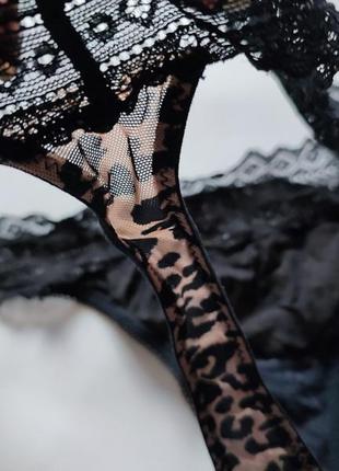 Леопардові стрінги жіночі трусики прозора сіточка мереживо кружевні труси сексі еротик6 фото
