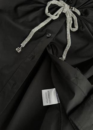 Сукня в стилі alexander wang  100% котон сорочка чорна з куліскою довге2 фото