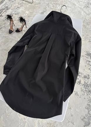 Сукня в стилі alexander wang  100% котон сорочка чорна з куліскою довге5 фото