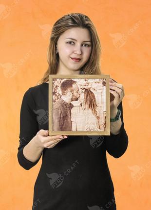 Подарки из дерева. портрет по фото. картина с фотографии - 21х15 см
