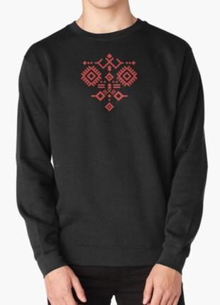 Світшот толстовка унісекс з патріотичним принтом україна орнамент