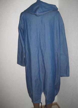 Джинсовое платье накидка rafai с капюшоном р-р16-183 фото