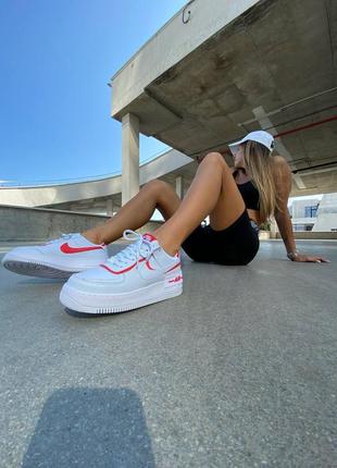 Женские кроссовки nike air force 1 shadow white red7 фото