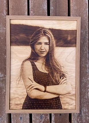 Портрет по фото. подарок из дерева. портрет на заказ