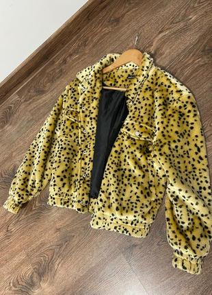 Куртка укороченная мех леопард2 фото