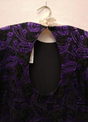Оксамитове коктельна сукня фіолетовий колір3 фото