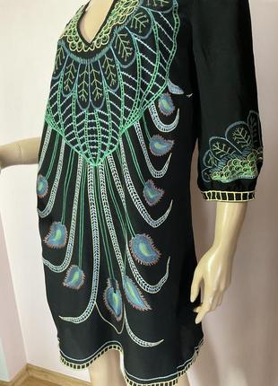 Шикарная шелковая туника- платье с вышивкой/l/brend warehouse3 фото