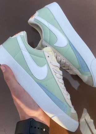 Кросівки nike blazer low beige green3 фото