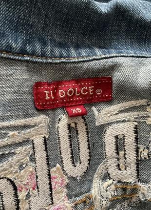 Короткая джинсовая курточка с вышивкой /xs / brend il dolce5 фото