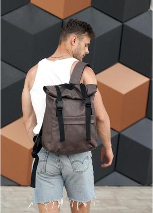 Мужской рюкзак ролл sambag rolltop milton коричневый нубук