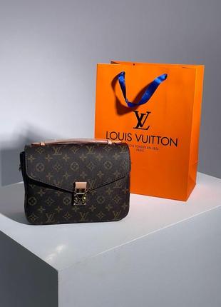 Сумка женская в стиле louis vuitton pochette metis brown/pink6 фото