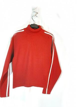 Красный теплый свитер резинка,лапша р 38-404 фото