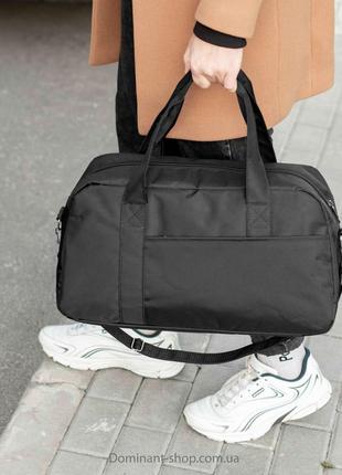 Спортивная сумка spirit черного цвета на 27 л тканевая для тренировок, фитнесса и поездок. качественная унисек1 фото