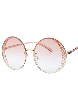 Очки женские солнцезащитные круглые розово-серые