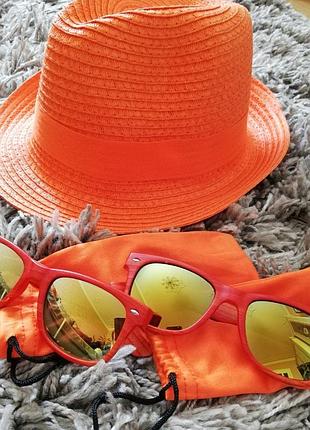 Яскрава капелюх aperol + окуляри в стилі hermes в подарунок