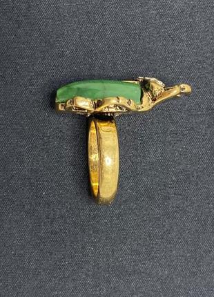 Кольцо женское винтажное / кольцо жук зеленый золотистый (17)5 фото