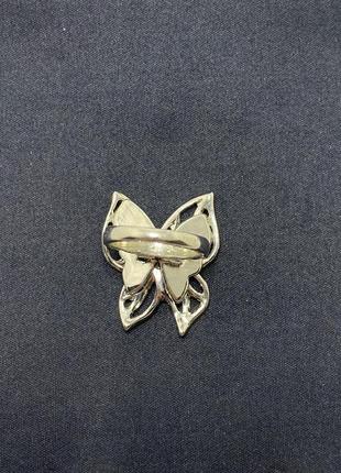 Женское кольцо бабочка с камнями oxa серебристое (17)6 фото