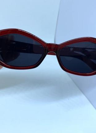 Очки солнцезащитные женские ретро стиль в красной оправе6 фото
