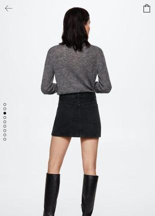Короткая черная джинсовая юбка mango4 фото
