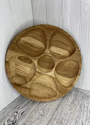 Секционная тарелка деревянная доска для подачи блюд 33 см, менажница (б59)1 фото