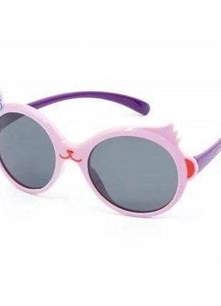 Дитячі окуляри сонцезахисні рожеві у формі мордочки кумедної мавпочки