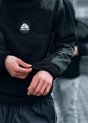 Худи nike acg ninja hoodie fleece черное под барашка мужское